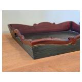 Wooden Serving Tray by Bebe® (Norway) / Norwegian Rosemaling style / 16" x 12" x 2 1/2"