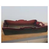 Wooden Serving Tray by Bebe® (Norway) / Norwegian Rosemaling style / 16" x 12" x 2 1/2"