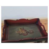 Wooden Serving Tray by Bebe® (Norway) / Norwegian Rosemaling style / 16" x 12" x 2 1/2"