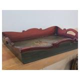 Wooden Serving Tray by Bebe® (Norway) / Norwegian Rosemaling style / 16" x 12" x 2 1/2"