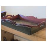 Wooden Serving Tray by Bebe® (Norway) / Norwegian Rosemaling style / 16" x 12" x 2 1/2"