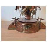Vintage 10" Rainbow Copper Merry-Go-Round Carousel Horse Music Box