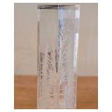 Frank R. Albrecht Acrylic Reverse Carved Sculpture with Woodlands Scene of Trees and Birds