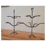Lot of (2) Blacksmith Forged Metal Cocktail Tree Stand (Holds up to 8 Glasses)