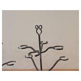 Lot of (2) Blacksmith Forged Metal Cocktail Tree Stand (Holds up to 8 Glasses)