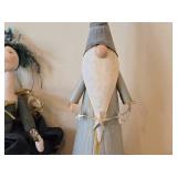 Enchanted Forest 15" Pastel Tabletop Gnome (Metal) + 22" Handmade Decorative Fairy Doll / Ballerina (Cloth)