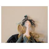 Enchanted Forest 15" Pastel Tabletop Gnome (Metal) + 22" Handmade Decorative Fairy Doll / Ballerina (Cloth)