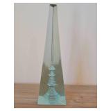 Vintage Japanese Cut Crystal Art Glass Pyramid Obelisk Sculpture