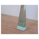Vintage Japanese Cut Crystal Art Glass Pyramid Obelisk Sculpture