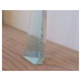 Vintage Japanese Cut Crystal Art Glass Pyramid Obelisk Sculpture