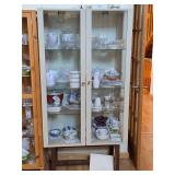 Wood / Glass-Door Lighted Curio Cabinet 3-Glass Shelf 35 1/2" wide x 16" deep x 70 1/2" tall