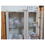 Wood / Glass-Door Lighted Curio Cabinet 3-Glass Shelf 35 1/2" wide x 16" deep x 70 1/2" tall