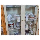 Wood / Glass-Door Lighted Curio Cabinet 3-Glass Shelf 35 1/2" wide x 16" deep x 70 1/2" tall