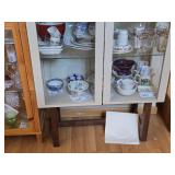 Wood / Glass-Door Lighted Curio Cabinet 3-Glass Shelf 35 1/2" wide x 16" deep x 70 1/2" tall