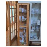 Wood / Glass-Door Display Cabinet 1-door/4-Glass Shelf 17 1/2" wide x 13" deep x 70 1/2" tall