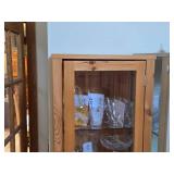 Wood / Glass-Door Display Cabinet 1-door/4-Glass Shelf 17 1/2" wide x 13" deep x 70 1/2" tall