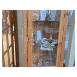 Wood / Glass-Door Display Cabinet 1-door/4-Glass Shelf 17 1/2" wide x 13" deep x 70 1/2" tall