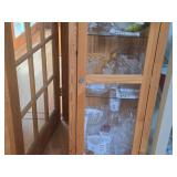Wood / Glass-Door Display Cabinet 1-door/4-Glass Shelf 17 1/2" wide x 13" deep x 70 1/2" tall