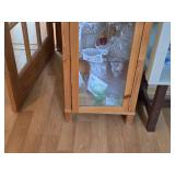 Wood / Glass-Door Display Cabinet 1-door/4-Glass Shelf 17 1/2" wide x 13" deep x 70 1/2" tall