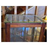 Vintage Wood / Glass-Door Curio Cabinet 21 1/2" wide x 16" deep x 42" tall
