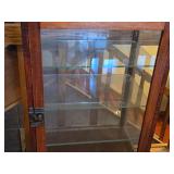 Vintage Wood / Glass-Door Curio Cabinet 21 1/2" wide x 16" deep x 42" tall