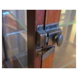 Vintage Wood / Glass-Door Curio Cabinet 21 1/2" wide x 16" deep x 42" tall