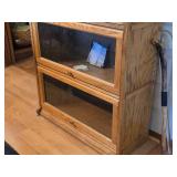 Vintage Oak Wood / Glass-Door Barrister Bookcase 4-door 31" wide x 13" deep x 57" tall