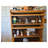 Vintage Oak Wood / Glass-Door Barrister Bookcase 4-door 31" wide x 13" deep x 57" tall