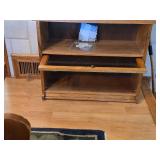 Vintage Oak Wood / Glass-Door Barrister Bookcase 4-door 31" wide x 13" deep x 57" tall