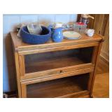 Vintage Oak Wood / Glass-Door Barrister Bookcase 2-door 31" wide x 13" deep x 30" tall