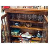 Wood / Glass-Door Bookcase 2-door/6-Wood Shelf 26" wide x 8" deep x 45" tall