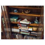 Wood / Glass-Door Bookcase 2-door/6-Wood Shelf 26" wide x 8" deep x 45" tall