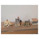 Lilliput Lane Clare Cottage Resin Figurine (UK) + The Bake House Figurine from David Winker Cottages Collection (Great Britain) + Lilliput Lane The Ugly House (Great Britain), The Bull Long Mumford Fi