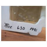 Set of 6 Ceramic Tea Light Houses / Structures by Rice - Ski Jump, Iola Mills, Hobbies Store, Iola Winter Sports Club, Church, House - Each Piece Signed and Authenticated on Bottom