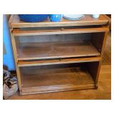 Vintage Oak Wood / Glass-Door Barrister Bookcase 2-door 31" wide x 13" deep x 30" tall