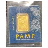 1 GRAM .9999 FINE GOLD PAMP BAR