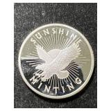 1 TROY OZ .999 FINE SILVER SUNSHINE MINTING ROUND