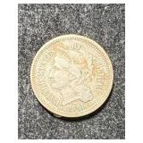 1865 US 3 CENT NICKEL