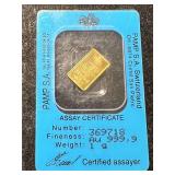 1 GRAM .9999 FINE GOLD PAMP BAR
