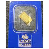 1 GRAM .9999 FINE GOLD PAMP BAR