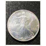 1990 AMERICAN SILVER EAGLE 1 TROY OZ .999 FINE SILVER