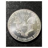 1990 AMERICAN SILVER EAGLE 1 TROY OZ .999 FINE SILVER