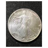 1991 AMERICAN SILVER EAGLE 1 TROY OZ .999 FINE SILVER