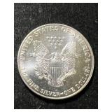 1991 AMERICAN SILVER EAGLE 1 TROY OZ .999 FINE SILVER