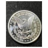 1 TROY OZ .999 FINE SILVER MORGAN DOLLAR DESIGNED ROUND