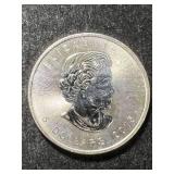2015 CANADIAN MAPLE LEAF 1 TROY OZ .9999 FINE SILVER