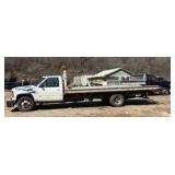 1992 Chevy flat bed truck with car hauler trailer