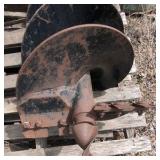 Standard earth Auger bit with 6 teeth approximately 9 to 12" dia.