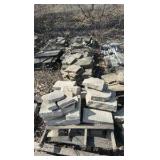 (32) Pallets of flagstone, clay bricks, pavers, retaining wall bricks