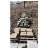(21) pallets of flagstone, wall bricks caps